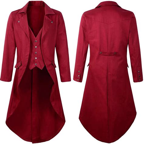 Men's Medieval Victorian Steampunk Trench Coat.